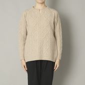 SAIFUKU/カシミヤ混アラン柄プルオーバー　キーネック